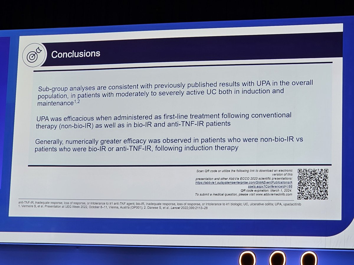 drRobinDud's tweet photo. ⬇️ Jak-inhibitors (#JAKi) and #upadacytynib (#UPA) as the first line therapy in the case of #antyTNFalfa failure...

Nice information for #ulcerativecolits  pts by @SeverineVermei1 on 
⬇️ #ECCO23  ⬇️
⬇️ https://t.co/ArWDHq0mfu