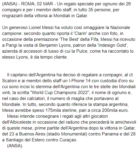 WebMarkeThink's tweet image. Ladies and Gentlemen, ecco a voi una #fakenews certificata by @Agenzia_Ansa (che per sicurezza archiviamo web.archive.org/web/2023030214… )

La cosa bella che riportano secondo loro la fonte dell'articolo, peccato che dica tutt'altro e che si tratti appunto di una #bufala.

#ansacheck