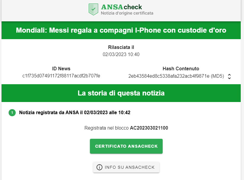 WebMarkeThink's tweet image. Ladies and Gentlemen, ecco a voi una #fakenews certificata by @Agenzia_Ansa (che per sicurezza archiviamo web.archive.org/web/2023030214… )

La cosa bella che riportano secondo loro la fonte dell'articolo, peccato che dica tutt'altro e che si tratti appunto di una #bufala.

#ansacheck