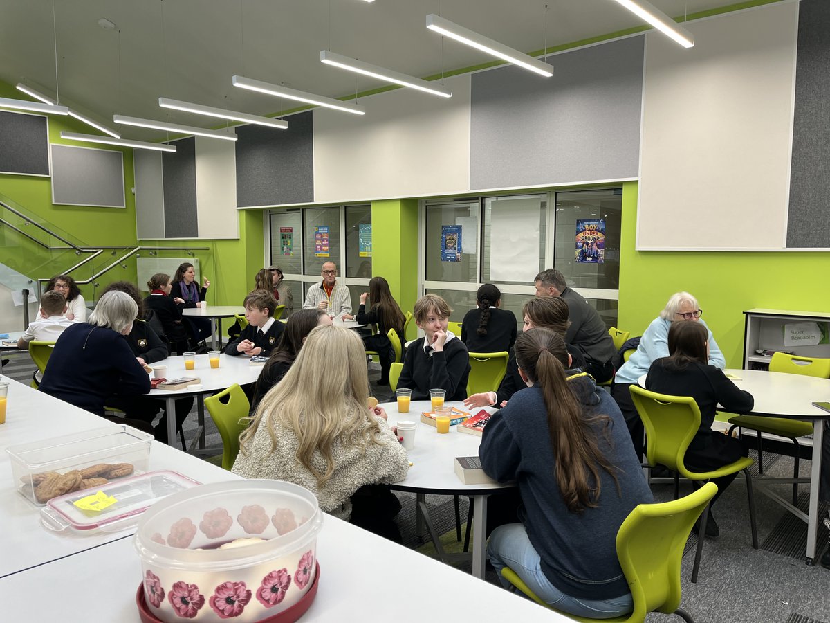 hccs1978's tweet photo. Today as part of World Book Day and our HCCS Literature Festival 2023, local residents were welcomed into our LRC to talk to pupils about all things book related. Our students had a great time! #HCCSLRC #HCCSLITFEST23 https://t.co/tcmGDFo8fT