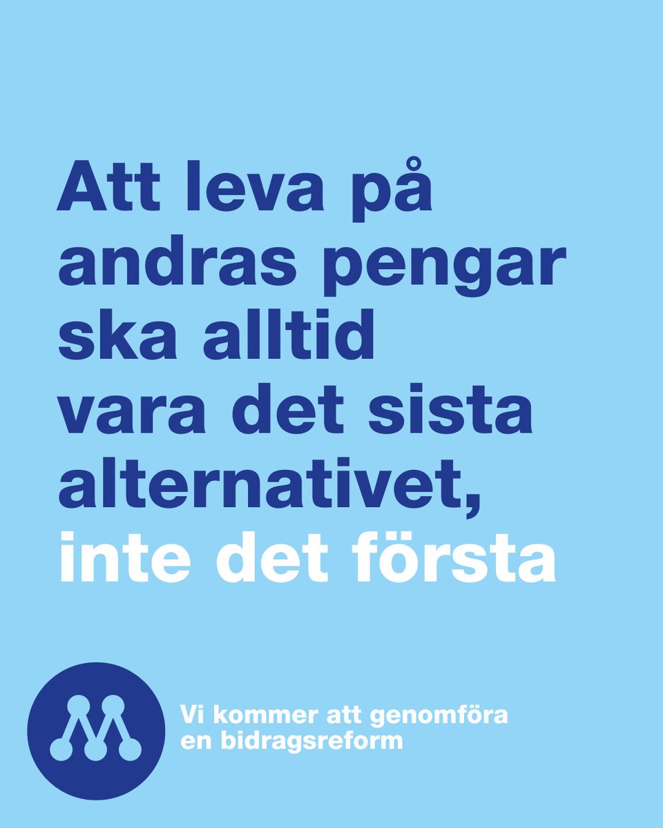 moderaterna's tweet photo. Trots att många står utan arbete och egen försörjning vittnar företagare om att det är svårt att hitta personal. Ibland lönar det sig bättre att leva på bidrag än ett ta ett jobb. Det är orimligt. https://t.co/ExBBWhkjLV