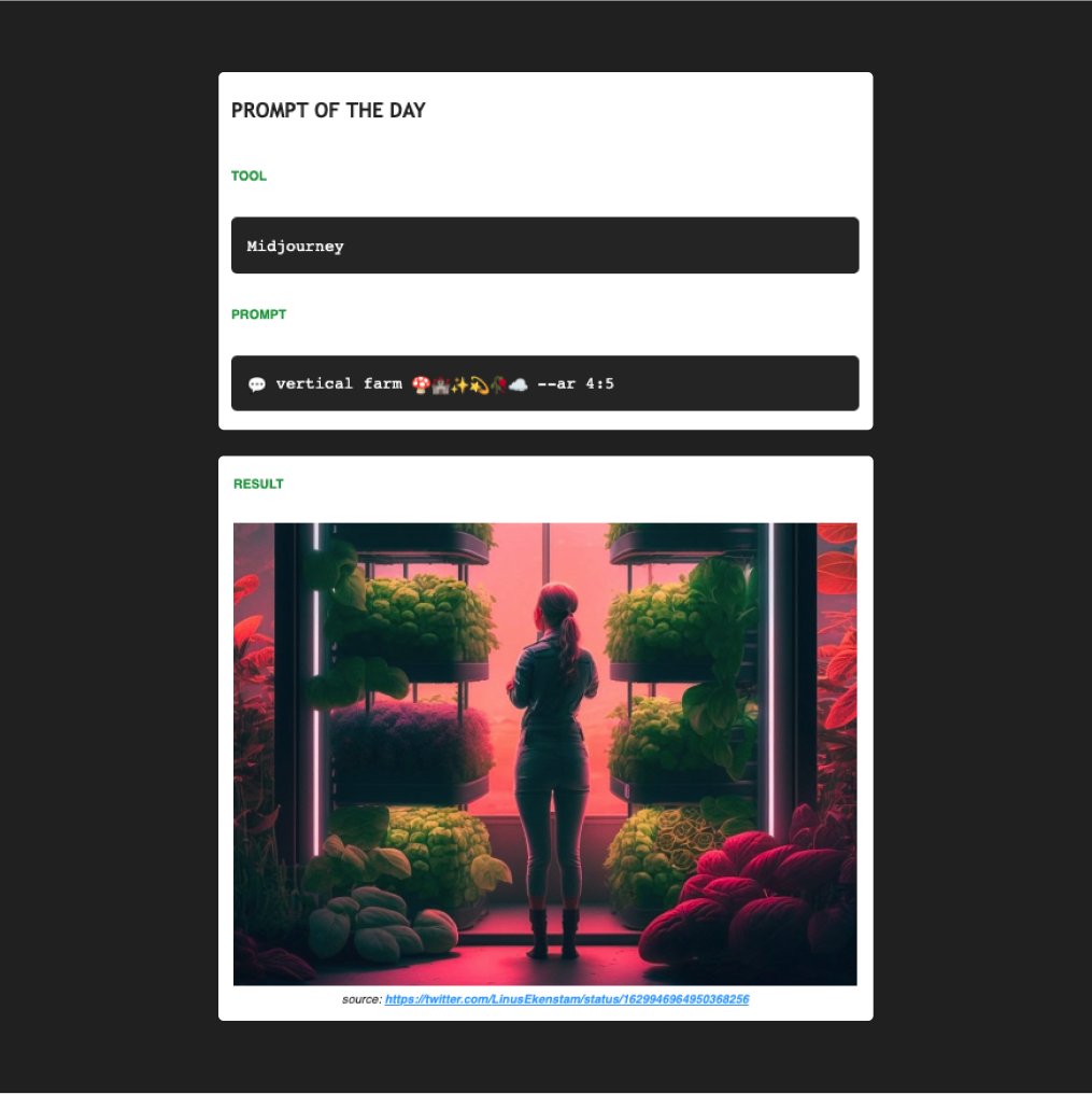 Yesterday, <a href="/ThePr0mpt/">The Prompt</a> got a makeover🔥

- new &amp; more playful logo
- new email structure (aiming for better readability)
- new section: "Prompt of the day" 
- "Advertise with us" page 
- new referral system

Hope you like it! Let's go 🚀