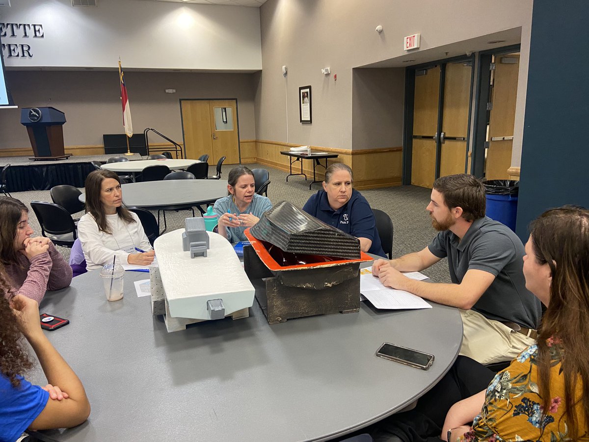 BCS teachers collaborate with local industry at BCCC for the #riverseastacademy Externship experience. #CTEforNC #GoldenLEAF #skillsusa #nths