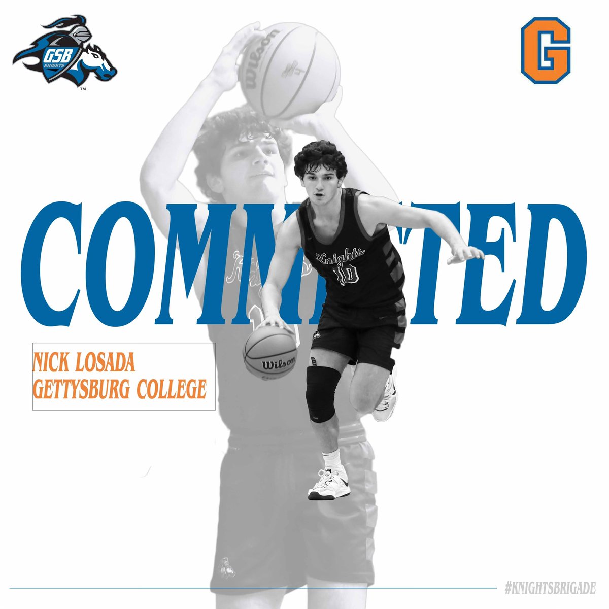 🚨Commitment Alert🚨 

We would like to congratulate Senior Nick Losada on his recent commitment to Gettysburg College. Nick is looking forward to continuing his basketball career! #OnceaKnightAlwaysaKnight⚔️ #GoGSBKnights🗡