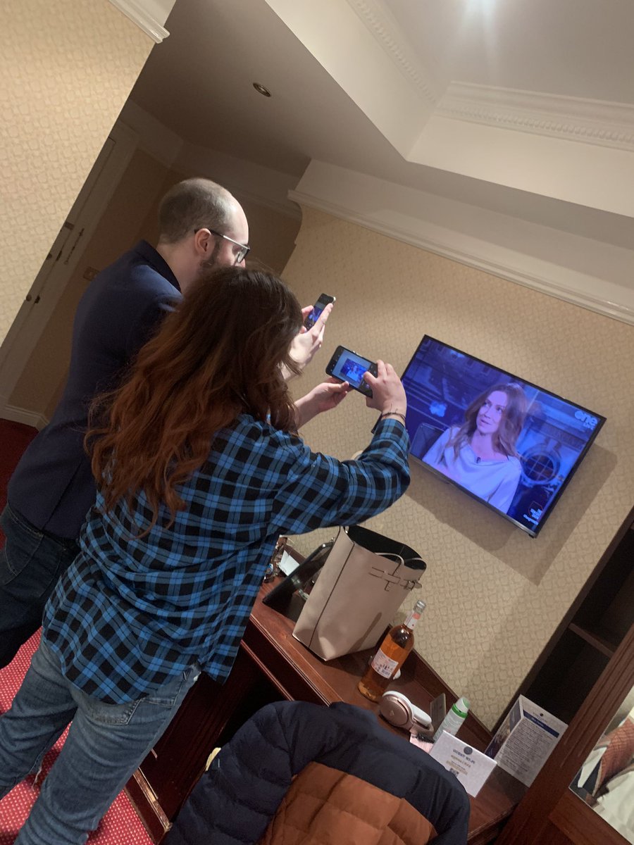 POV: Me taking a picture of @daithi_cork and @Evie_Nevin taking a picture of @HollyCairnsTD on the TV