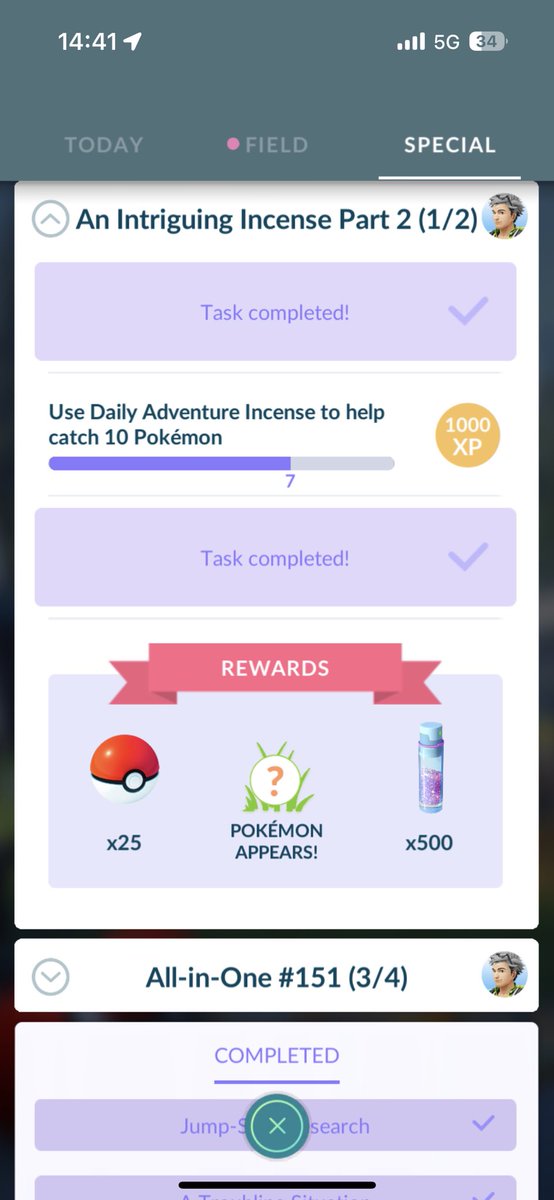 AaronMahy's tweet photo. @PokemonGoApp   Caught 12 Pokémon and special research is incomplete.   Why!!!? https://t.co/4EYlxQPHX3