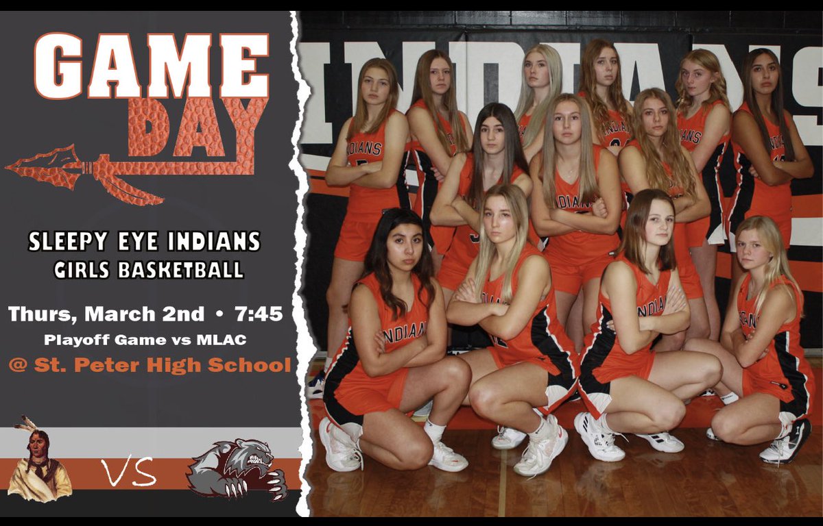 SleepyEyeGBB's tweet image. 🏀Quarterfinal subsection playoff game!🏀

Come cheer on the girls tonight at St Peter High school!!!

#TEAM #teamgoals #gamegoals
@SEPSActivities