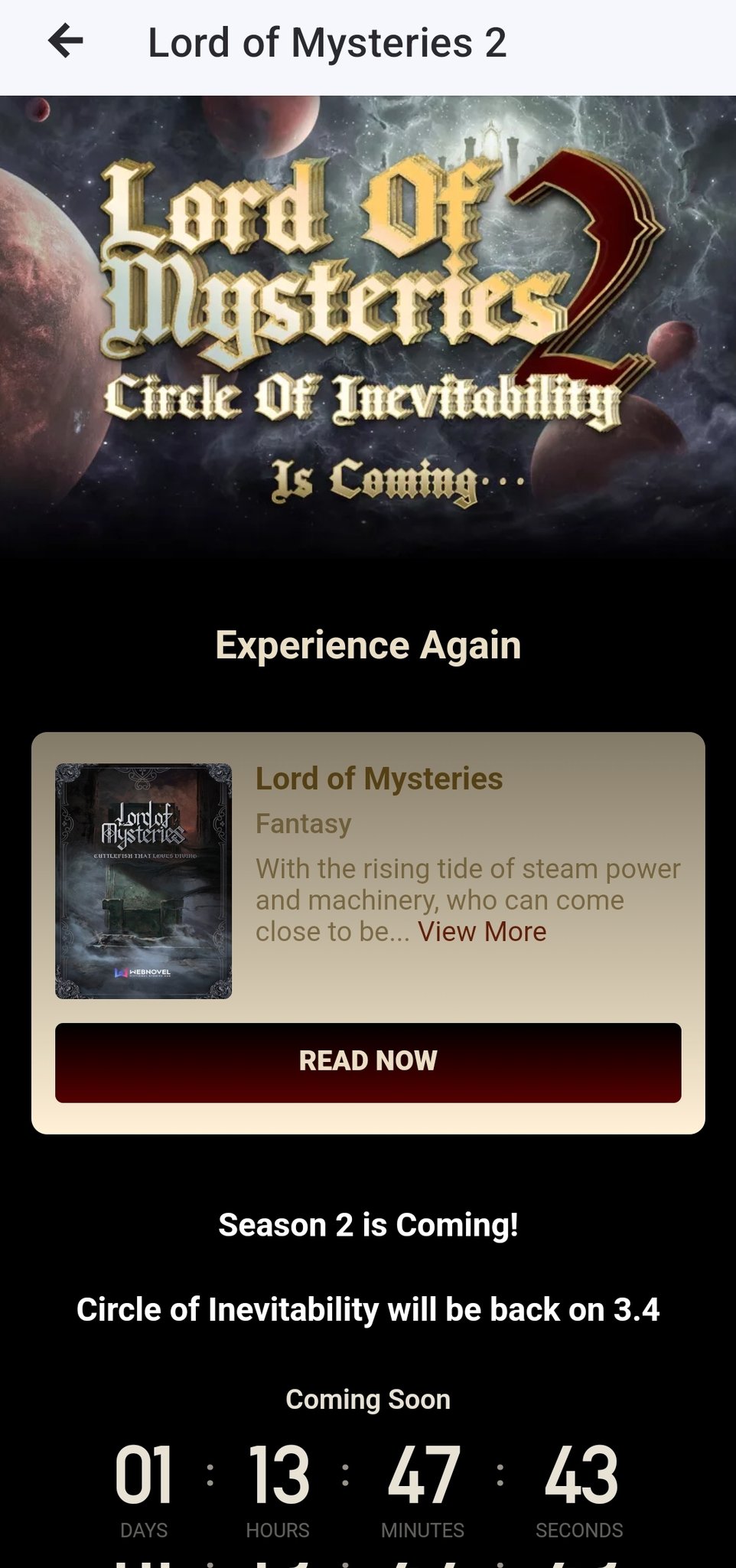Lord Of Mysteries 2: Circle Of Inevitability Ascathon: Circle of Inevitability hype on Twitter: "Webnovel finaly