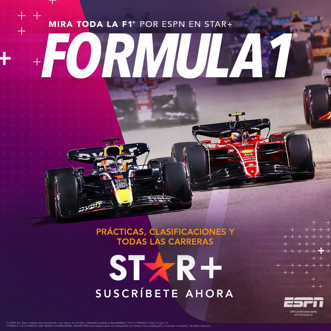 F1Tornello's tweet photo. Se termina la espera! Volvemos con la F1 y un campeonato espectacular. No se lo pierdan, estará en la plataforma de @StarPlusLA para Sudamérica y Centroamérica. https://t.co/2rscfCiri4