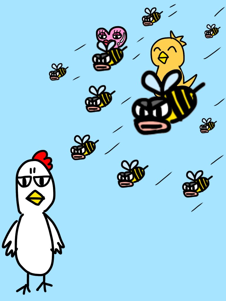 久しぶりのお絵かき🐝