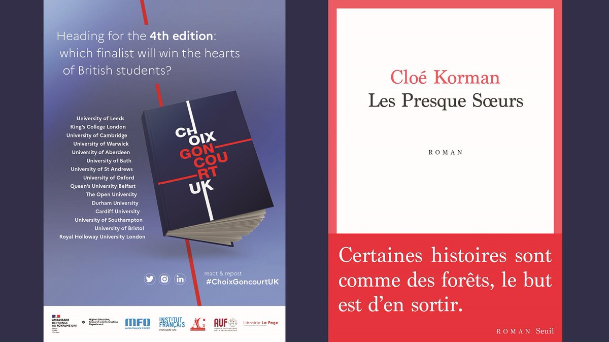MFOxford's tweet photo. #ChoixGoncourtUK

Tomorrow on Friday 3 March at 5pm (UK time), we will host a conversation with Cloé Korman, Catriona Seth, and Anne de Peufeilhoux on our YouTube channel. 

Click the direct below link to follow the discussion
https://t.co/URx0GnJ5Tp https://t.co/WSNNkv7K94