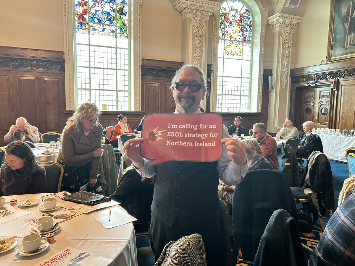 DPCForum's tweet image. Launch of ISBNP Language Matters Research report at Belfast City Hall.  Some wonderful speeches from Khaled, Kalkidan and Sara sharing their experiences of learning English in Belfast. 
@MDABelfast @lorag @ClanmilHousing @apexhousing @RadiusHousing  @stats_stories