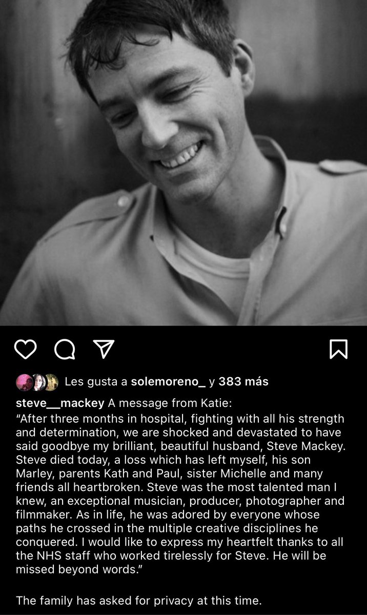 Beyond sadness. RIP Steve Mackey. #Pulp