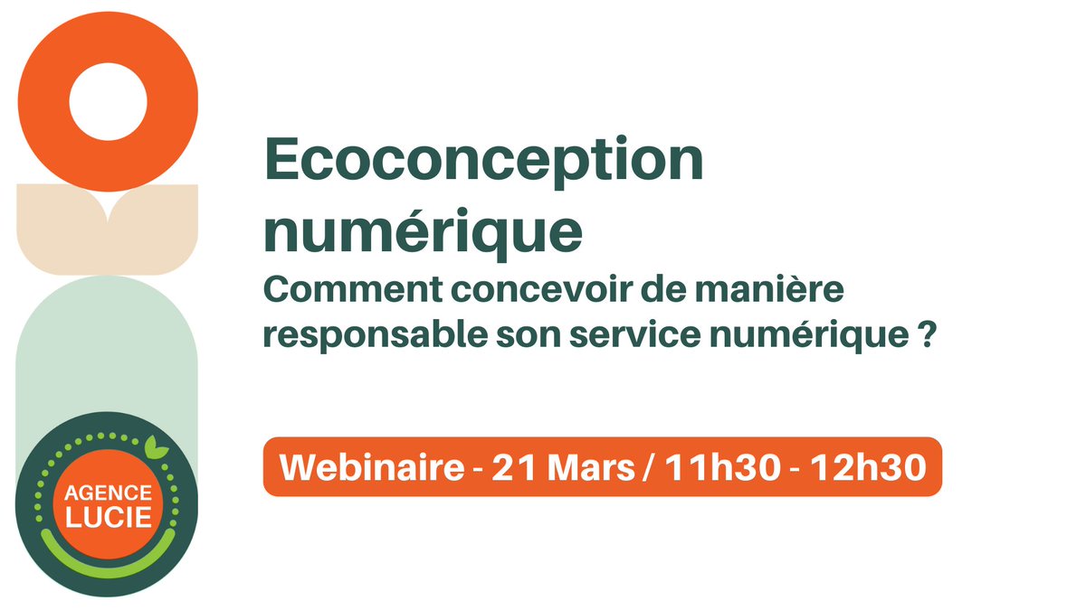 L’équipe LUCIE et INFOGREEN FACTORY vous invitent à un #webinaire, pour tout comprendre sur l'écoconception numérique !

📅 21 Mars de 11h30 à 12h30 avec Stéphan Peccini et Cédric GRAVOUIL, inscription gratuite 👉events.teams.microsoft.com/event/c23a94ba…

#webinaire #rse  #numeriqueresponsable