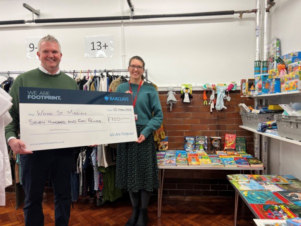 Final stop of the day was with our friends @woodstmission. It's great on World Book Day to donate £750 to the Books Forever Appeal. Pictured with Group Director @Stephen Carr is @stephedgar from @woodstmission. #booksforeverappeal