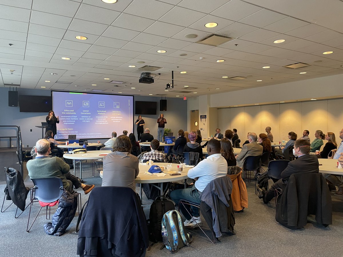 It’s day 2 of the #STEMsignlexiCON workshop at <a href="/GallaudetBison/">Gallaudet Bison</a>. <a href="/STAMPGallaudet/">STAMPGallaudet</a> faculty are hosting the first ever workshop for founders and leaders of STEM sign lexicons. International participants are here to discuss ethics, linguistics, k-12 assessments, and sustainability!
