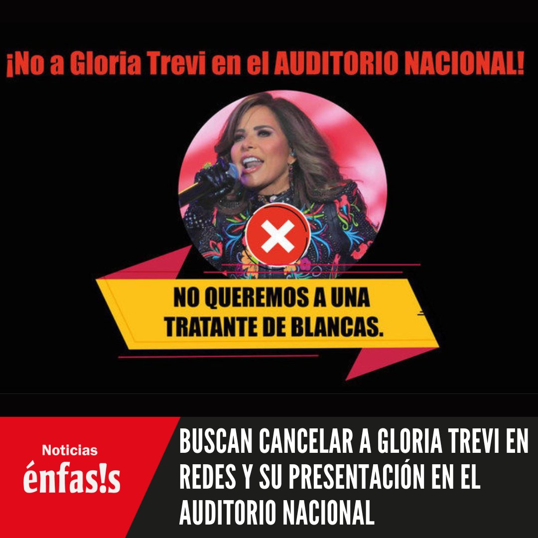 🚨CANCELEMOS A GLORIA TREVI, es tendencia‼️

Mediante la plataforma change.or lanzaron una petición para 'cancelar' a Gloria Trevi; "no podemos permitir que siga dando conciertos pisoteando a sus víctimas, recordemos que está enfrentando nuevas acusaciones en EEUU"

#GloriaTrevi