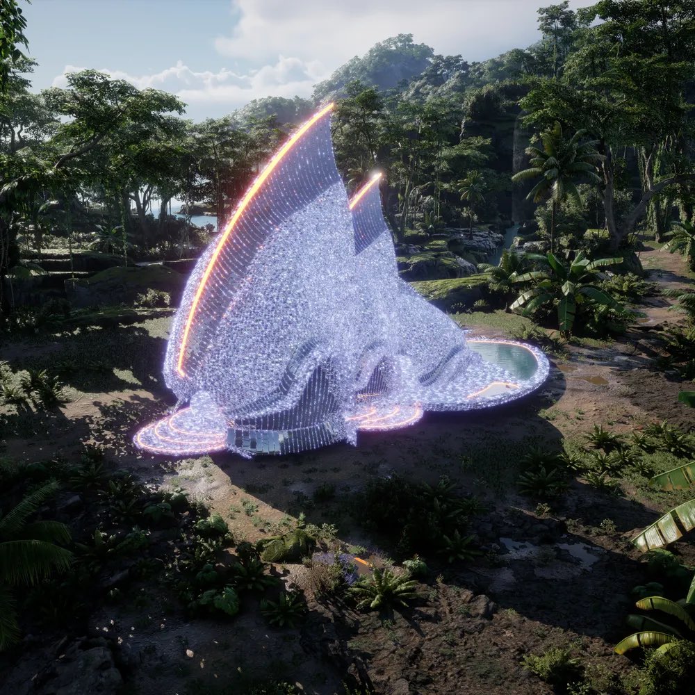 MetaMansionsNFT's tweet photo. Magnavi's architectural symphony resonates in the jungle's heart, mimicking the rhythm of life itself. Its melodious waves set free the spirit of the wild, a harmonious masterpiece of design and nature! 🌿🎶 

#JungleVibes #ArchitecturalWonder #NatureInspired #KeysMetaverse #Nfts https://t.co/LIiQmpNzSB