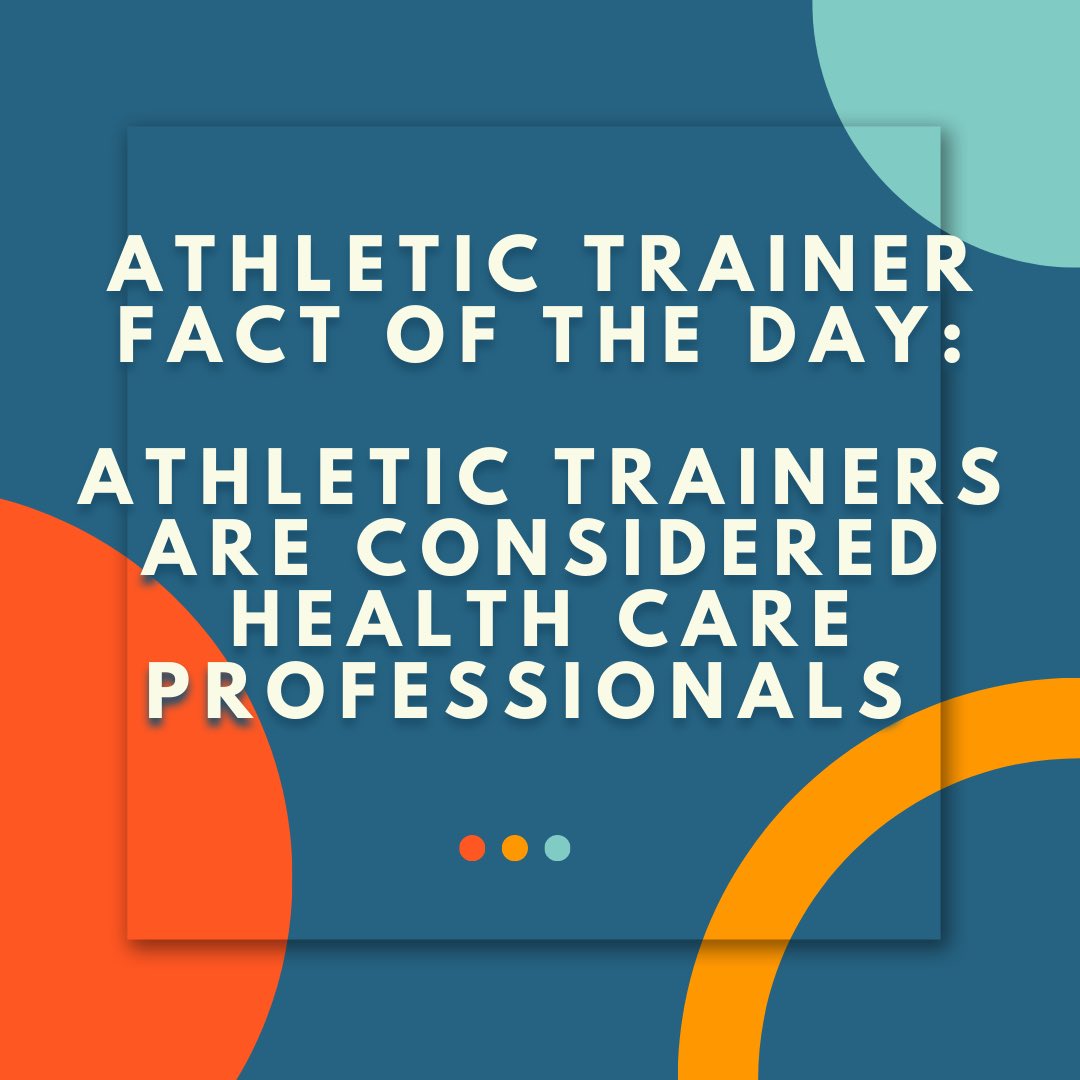 Athletic Trainers are educated in injury prevention, evaluation and diagnosis, immediate care, treatment, rehabilitation and reconditioning of athletes and their injuries. Athletic Training is a health care profession!  #NATM2023 #TheresAnATForThat