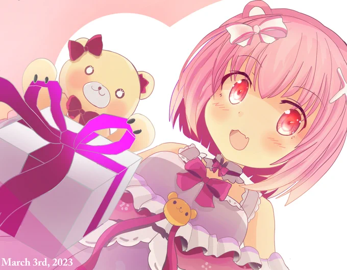 りぼんちゃん、あらためてお誕生日おめでとうございます～!新たな一年がりぼんちゃんにとって素晴らしいものになりますように!#姫熊りぼん生誕2023 #くまの自由帳 