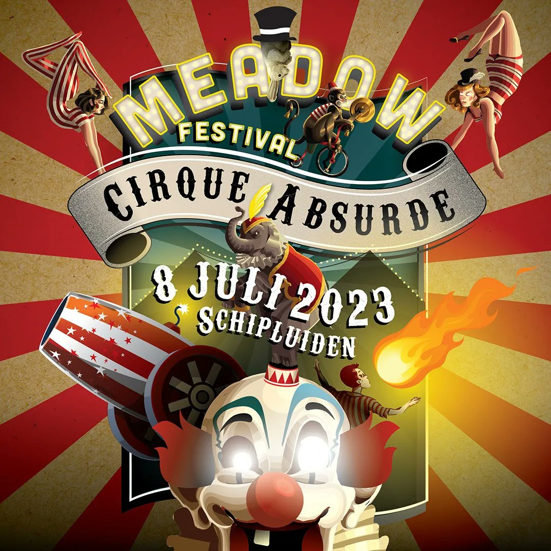 Hoog geëerd publiek, welkom bij Cirque Absurde! 🎪 Laat je op 8 juli meenemen door de bizarre en absurde attracties van het circus en de angstaanjagende clown.  Kom en beleef de magie van Meadow Festival - Cirque Absurde 🤡 

#Meadowfestival #cirqueabsurde #8juli2023