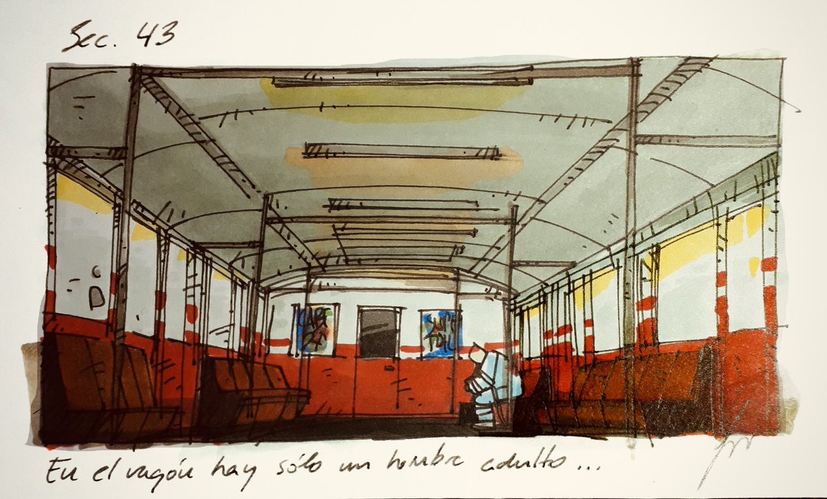 semsignals's tweet photo. En el vagón hay solo un hombre adulto.. Story board de #Barrio. https://t.co/U3yxgFrE4S