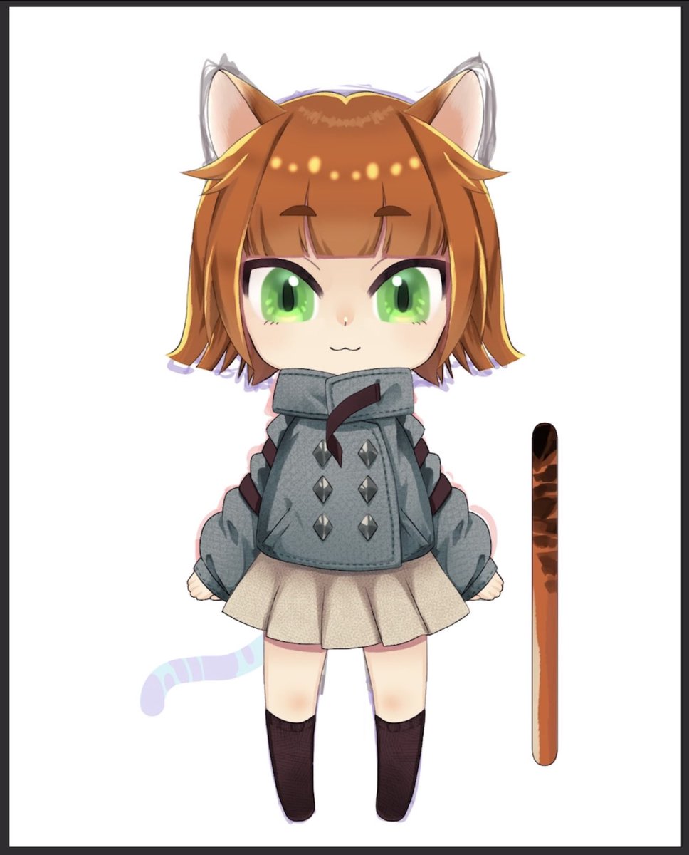 「Live2Dで遊んでみる用のイラストできた 」|おきなわさんのイラスト