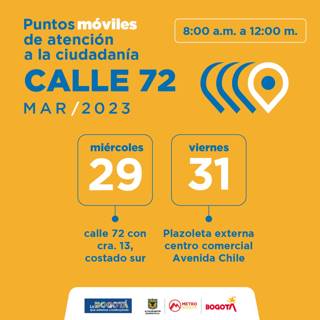 ¿Conoce nuestro #PuntoMóvildeAtención a la ciudadanía ubicado en la calle 72 , cerca a las obras del intercambiador vial de la #PLM ? Cuando nos visite allí le podremos brindar toda la información sobre esta gran obra de movilidad .