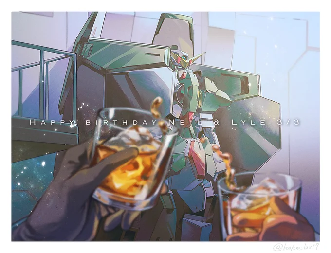 Happy  birthday!!ニール、ライルおめでとう…2283年まであと260年#ロックオン・ストラトス生誕祭2023 