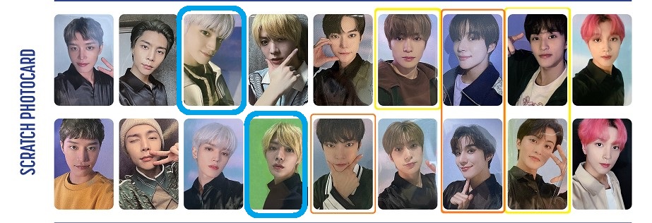 [WTT/WTS] NCT 127 WELCOME TO MY CITY SCRATCH CARDS (WTMC)

Have: those in blue 
Want: those in yellow (priority) / orange

If no trades, pls qyop  

#Taeyong #Taeil #Johnny #Yuta #Doyoung #Jaehyun #Jungwoo #Mark #Haechan
#nct #nct127 #WELCOMETOMYCITY