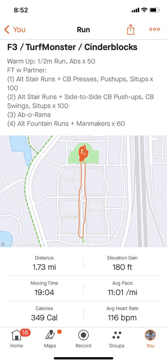 F3JacksonMS's tweet photo. 11 Pax (1 #DR) completed a cinderblock sufferfest at the #TurfMonster! COT: In a world built on instant gratifications, delayed expectations create disappointment and loss of hope. Challenge is to find comfort in the waiting! (Proverbs 13:12). Welcome Bag Man from @F3Birmingham. https://t.co/ue4dLEpNzN