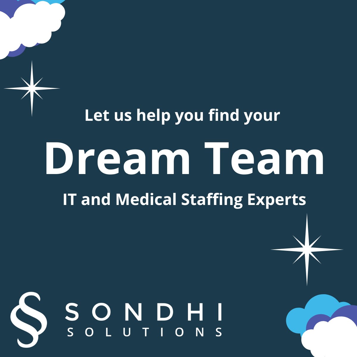 Personalized #staffing solutions are our specialty at Sondhi Solutions. Let us show you how our team of experts can help your business thrive. Reach out to our team today! bddy.me/3ZwtrvU

#ITstaffing #healthcarestaffing #recruiting #hiring