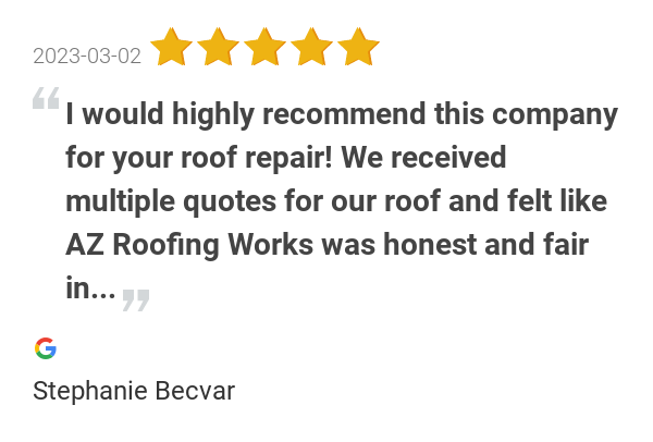 AZRoofingWorks's tweet photo. New 5.0-star Review: "I would highly recommend this company for your roof repair! We received multiple quotes... https://t.co/RV2dRha9vC