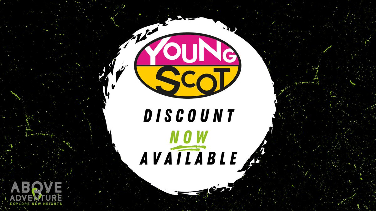 Bring your Young Scot card along and get a discount! 👏 

#aboveadventure