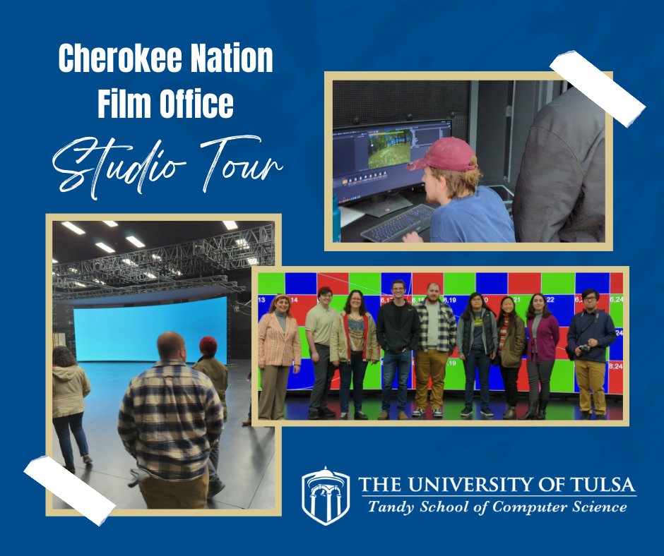 utulsacompsci's tweet image. Big thanks to the Cherokee Nation Film Office for giving our #ComputerSimulation & #Gaming (#CSG) students a tour of the amazing #film and #XR studio.