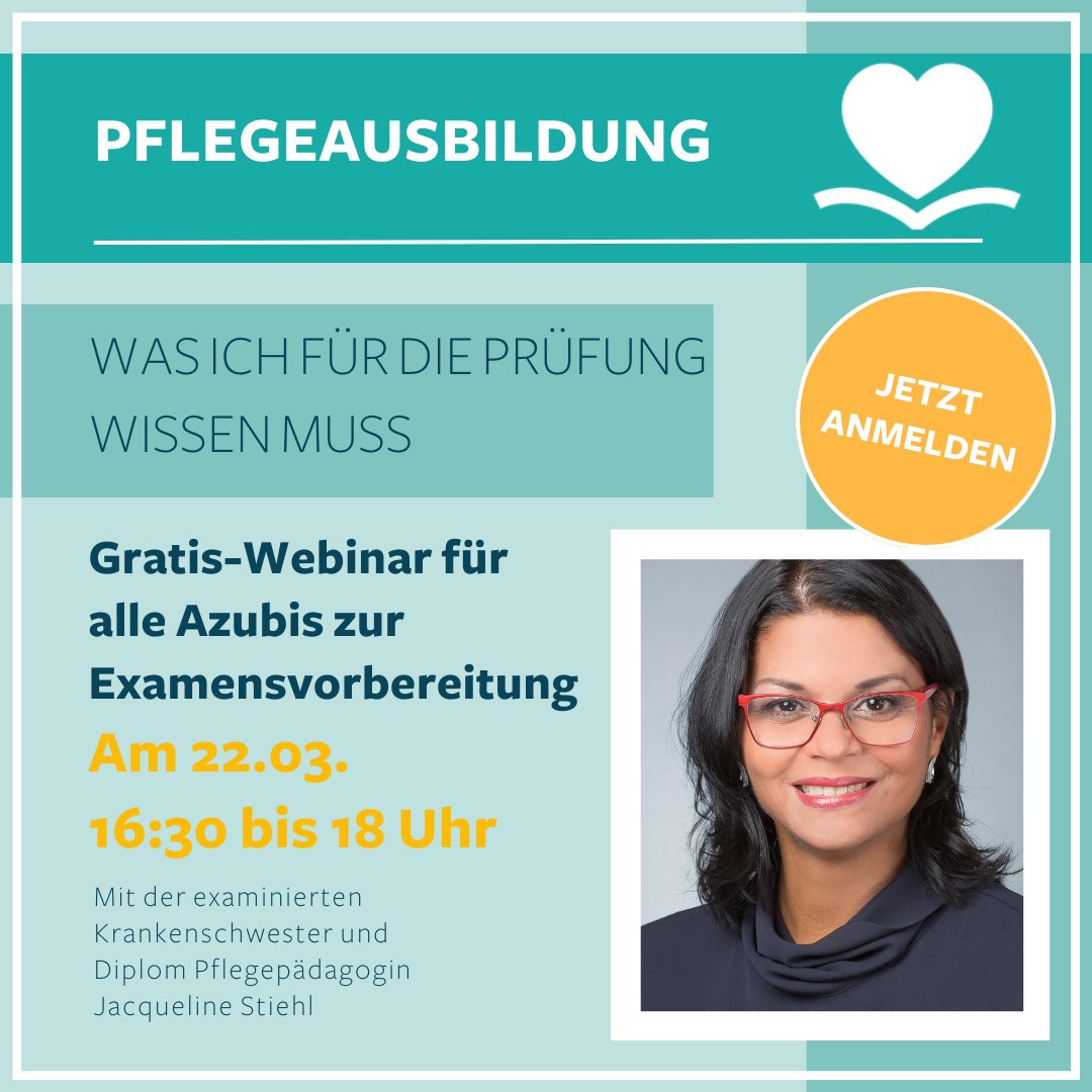 TOP_Frauen's tweet photo. Prüfungserfolg – gewusst wie: Im Gratis-Webinar am 22.3. erfahren Ihre Auszubildenden von Jacqueline Stiehl (Diplom-Pflegepädagogin) wie eine generalistische Prüfung abläuft und was sie tun können um sich optimal vorzubereiten. Jetzt anmelden: https://t.co/Zia2DZ9i0D https://t.co/EPhbnz24MF