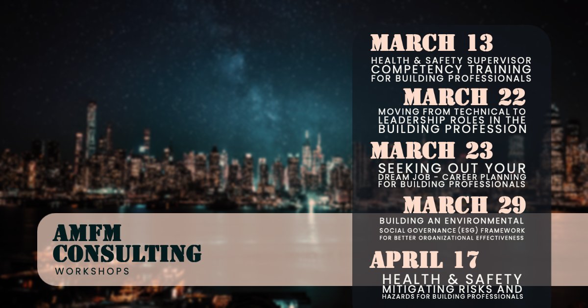 amfmconsulting's tweet photo. Our #workshops are designed to help you learn and explore various areas within #Facilities management from experts in their field. Build on what you already know, or learn about the cutting edge of #FM. 
Sign up today!
https://t.co/VfXnKnQOmK https://t.co/MnWtP6hqZs