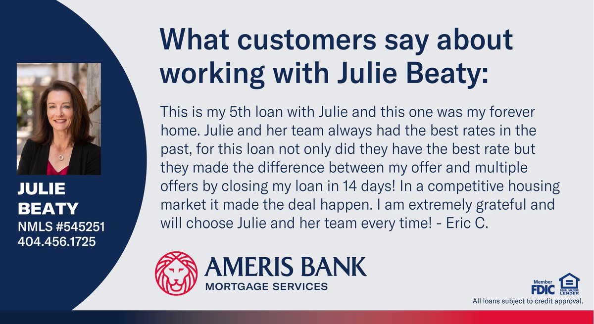 JulieBeaty's tweet photo. So happy to get Eric into his forever home! And closed in 14 days! ⭐ ⭐ ⭐ ⭐ ⭐

#Testimonial #ClientReview #HappyCustomer #ForeverHome #RealEstate #Mortgage #GeorgiaMortgage #GeorgiaRealEstate https://t.co/3osJxyBbKs