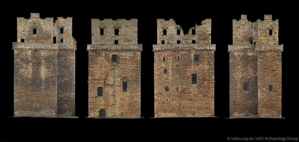 DigItScotland's tweet photo. Third time's a charm? Not really! Preston Tower in East Lothian burned down in 1544 during the ‘Rough Wooing’, in 1650 after the Battle of Dunbar and accidentally in 1663 🔥

In 2022, @aocarchaeology created a 3D model of the ruins which hints at features that no longer survive. https://t.co/n7jCadadLe