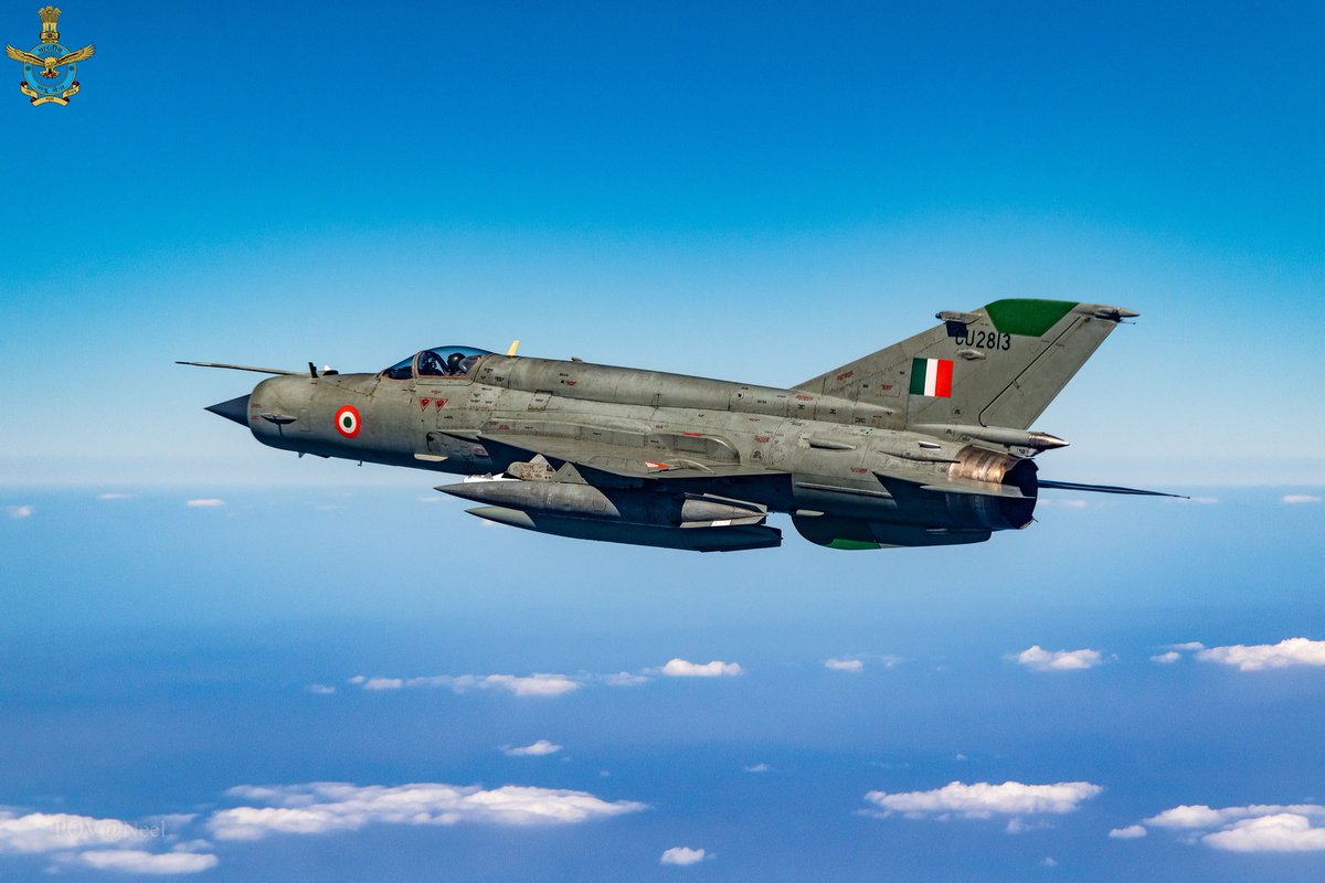 IAF_MCC's tweet photo. Acquired in March 1963, the MiG-21, a legendary fighter &amp; the first supersonic aircraft in the IAF inventory has completed 60 years today.

Hero of the 1971 War &amp; upgraded over the years to undertake multiple combat roles, the aircraft continues to serve the nation even today. https://t.co/64UzL0eIBS