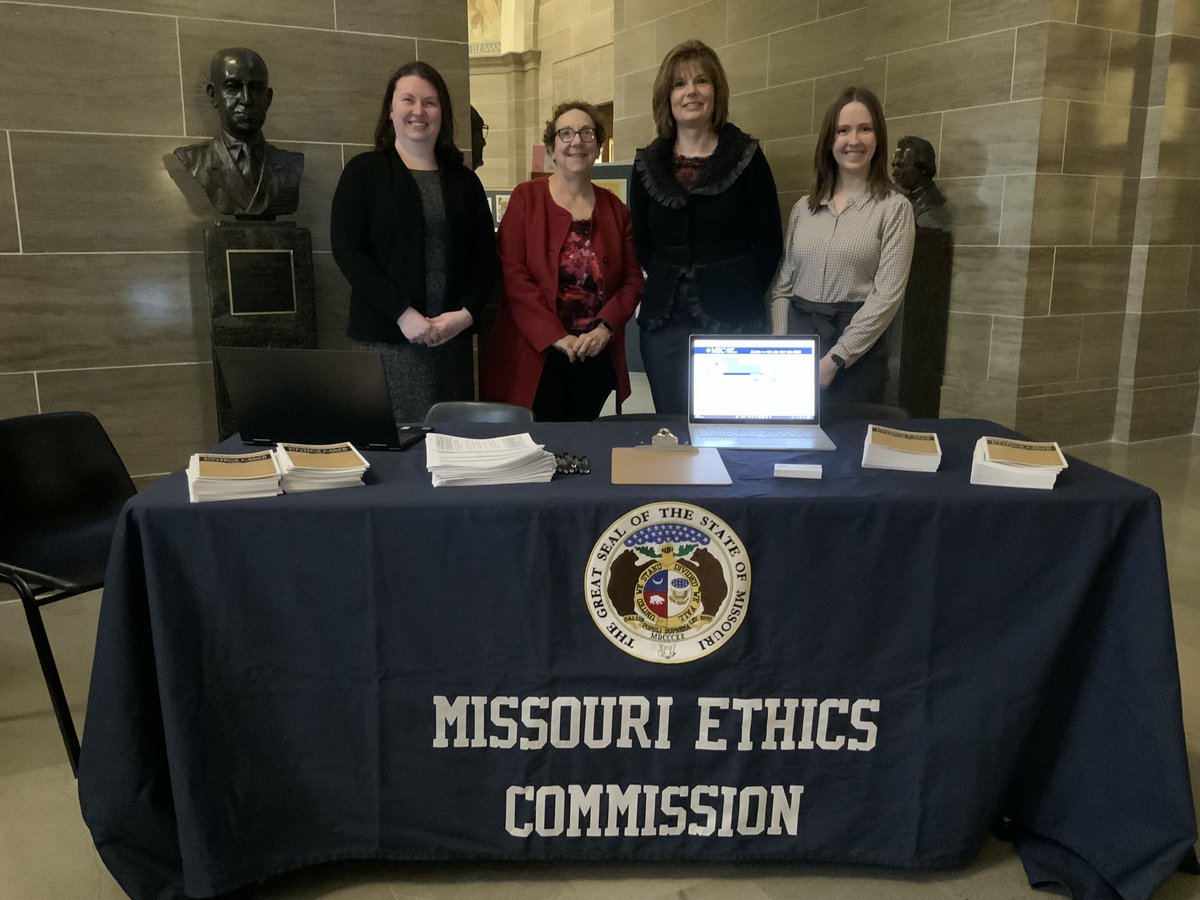MOEthics's tweet photo. If you’re at the Capitol this morning, be sure to stop by the MEC’s table in the rotunda! 

Our training team is here to answer any ethics questions you may have.

#MOEthics https://t.co/rR4frakxwP