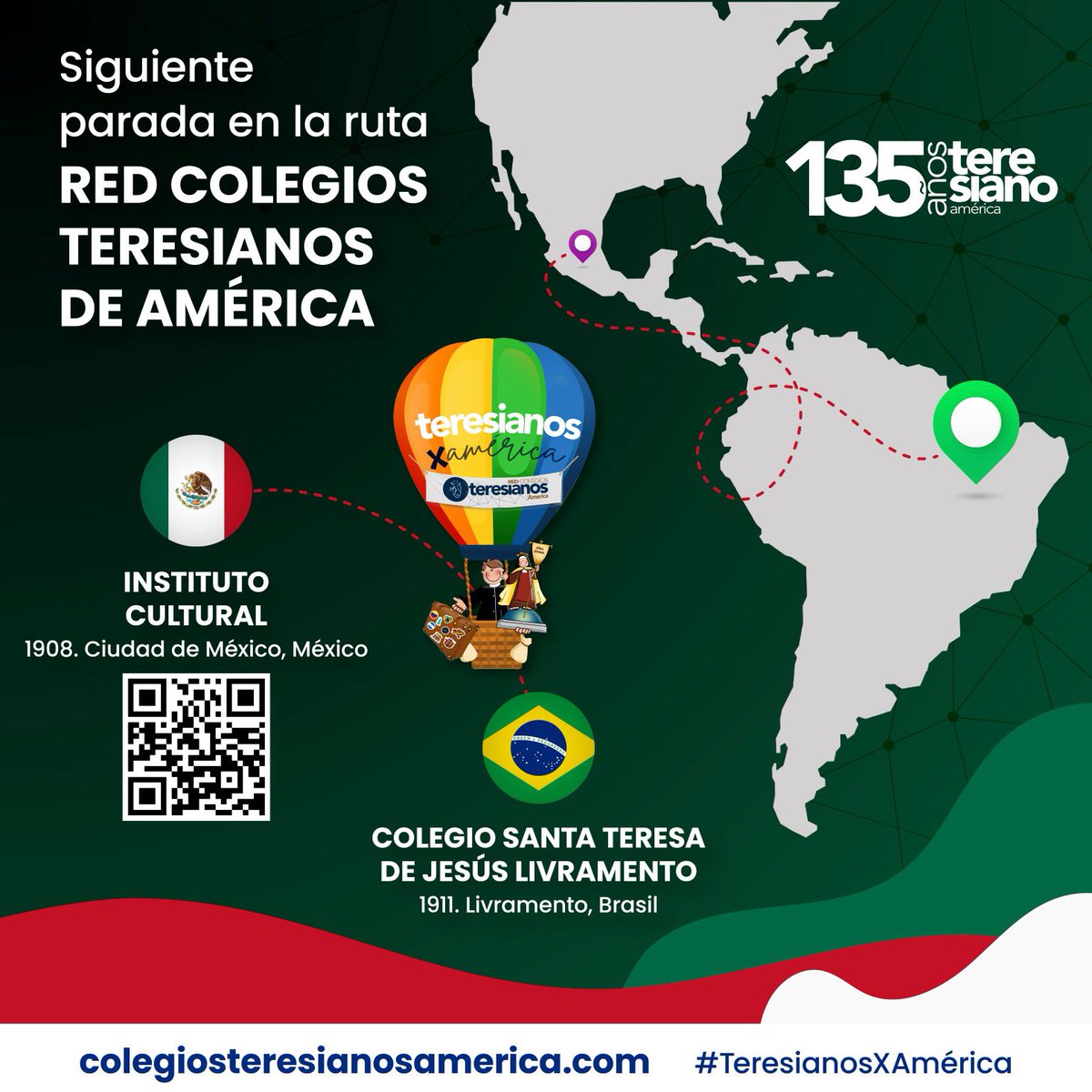 Estamos felices de conocer los primeros colegios teresianos de México, y ahora después de aprender sobre el Colegio Instituto cultural, viajaremos hasta Livramento Brasil y conoceremos el primer colegio teresiano de este lindo país.