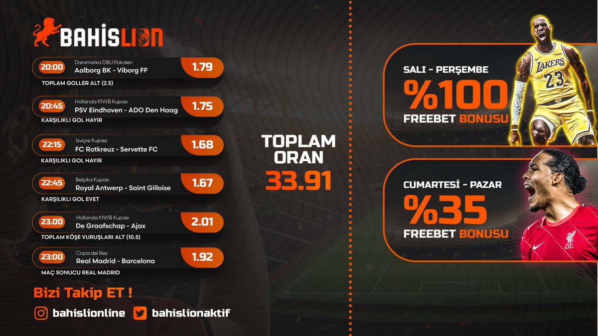 BIZI TAKIP ET, 5 ARKADASINI ETIKETLE

KUPON TUTAR ISE 5 KISIYE 50 FREESPIN/FREEBET

tinyurl.com/BahislionSosyal