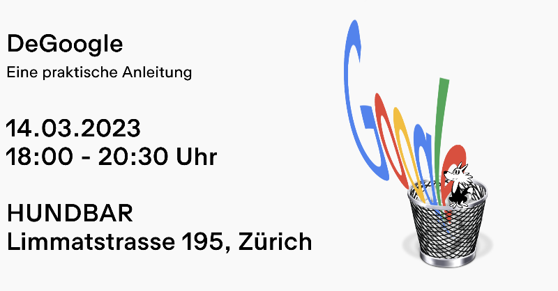"#DeGoogle - eine praktische Anleitung" steht an. @dnlrysr &amp; <a href="/ramonasprenger/">Ramona Sprenger</a> reden über die Ergebnisse von "Do not feed the Google", die Artikelserie entstanden mit <a href="/RepublikMagazin/">Republik</a> &amp; <a href="/WAVkollektiv/">WAV Recherchekollektiv</a>. Danach lernst Du deine Geräte zu “degoogeln”

Anmeldung: dezentrum.typeform.com/to/lER5k1lD