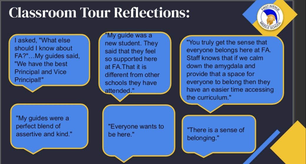 MsMimura's tweet image. &quot;Intention, joy, the real deal,  vision, spirit, sense of belonging, love 💘,  I don&apos;t feel alone, connectedness, bursting w joy,  spirit, makerSPACE, openness, school spirit.&quot;  
Just some phrase from our Ss &amp;amp; school board from #learningwalk   🙏🏻🙏🏽💙💛  @ArcadiaUnified