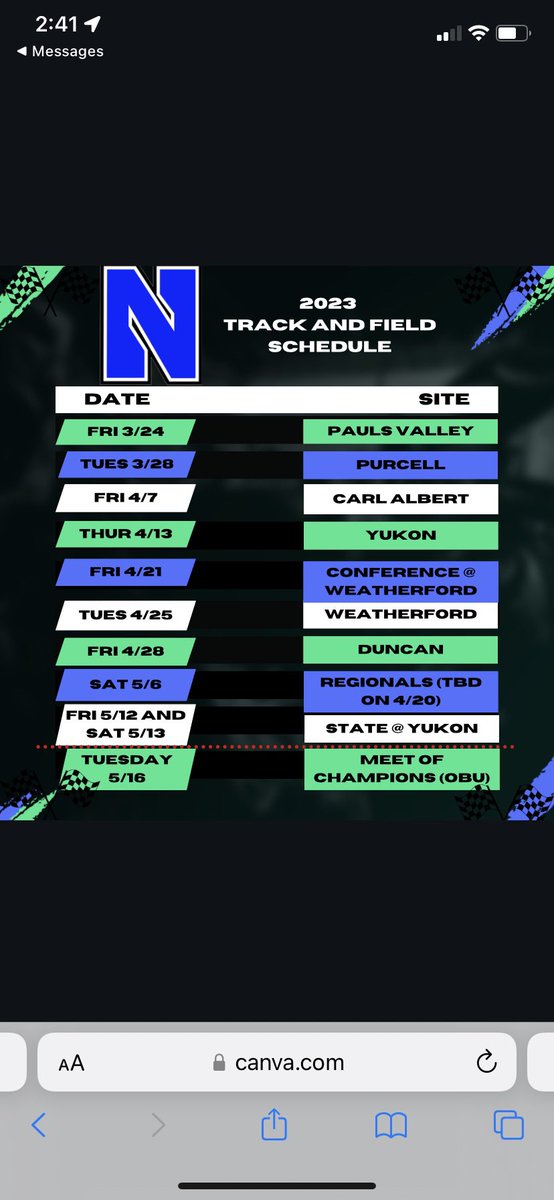 Come support NHS 🏁💙                Track &amp; Field 🏃‍♀️🏃‍♂️🥏 🥇💯 this Saturday from 8-4 at the Sonic on Main St. We will be car hopping to help raise money for our end of the year awards banquet and vital equipment. Also, come out to one of our meets!! <a href="/nhs_racers/">NHS Racers</a> <a href="/racerathletes/">Newcastle Athletics</a>