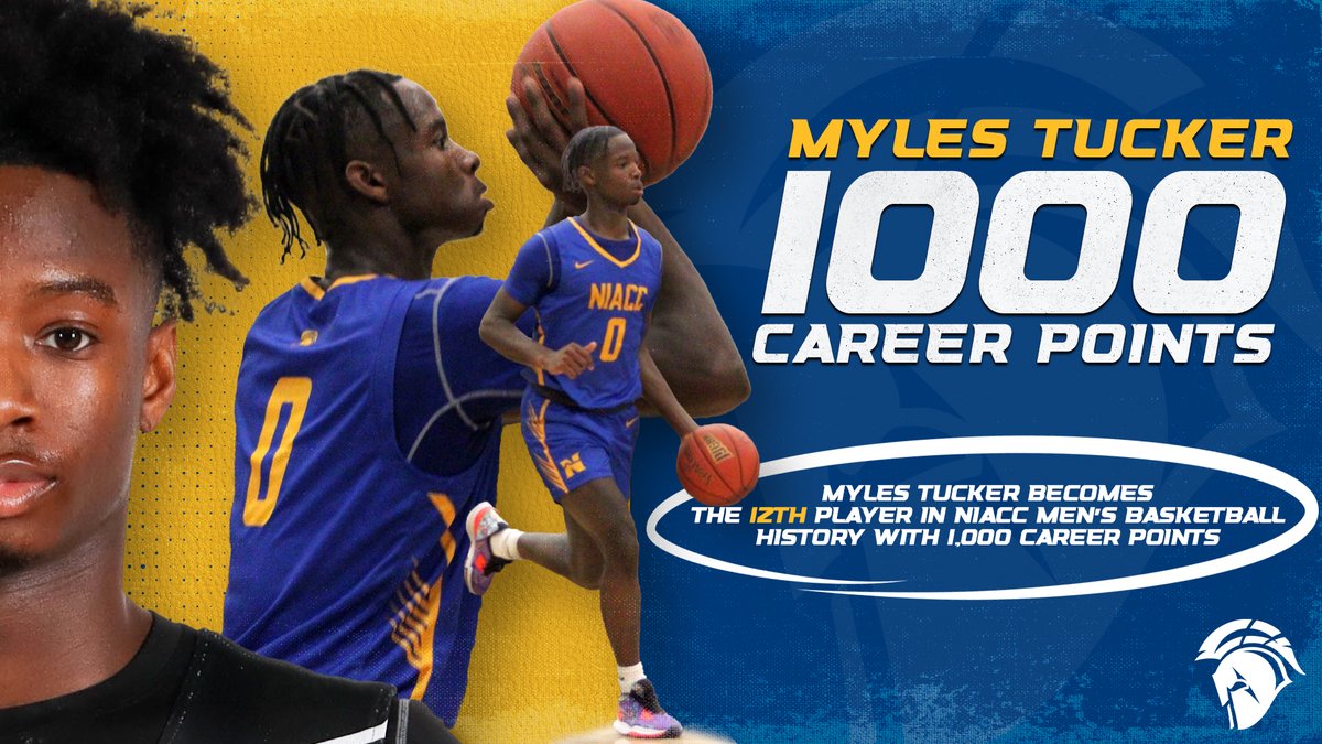 NIACCTrojans's tweet photo. In case you missed it last night, NIACC's Myles Tucker became the 12th player in NIACC men's basketball history to score 1,000 career points in last night's thrilling 104-99 win over Ellsworth on Sophomore Night in the NIACC gym. https://t.co/hIhpTRjwYM