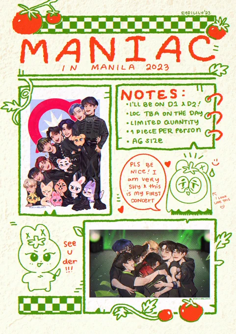 🍅 MANIAC IN MANILA FREEBIES | SKZ OT8 PRINTS 👻

turns out i got some prints on time for the concert!!! 🥹 I'll be giving them out on both days to whoever wants some 🫶⭐️

#MANIAC_IN_MANILA #MANIACinMNL #SKZinManila2023 #SKZinMNL2023 