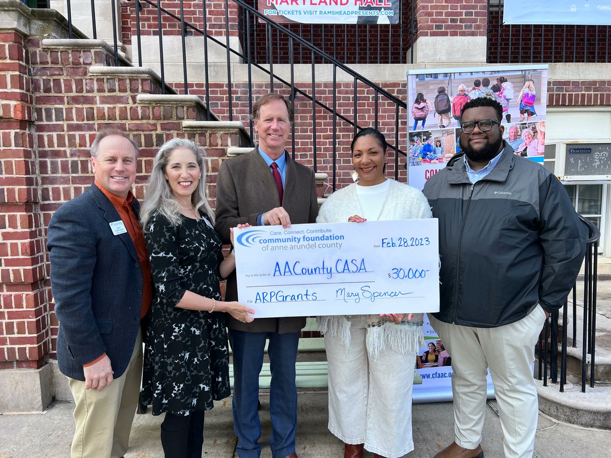 Yesterday we were awarded a $30,000 American Rescue Plan grant from the <a href="/CFAAC/">Community Foundation of Anne Arundel County</a>. We are so grateful! Read more about the grant here:  bit.ly/3ZCTzVX