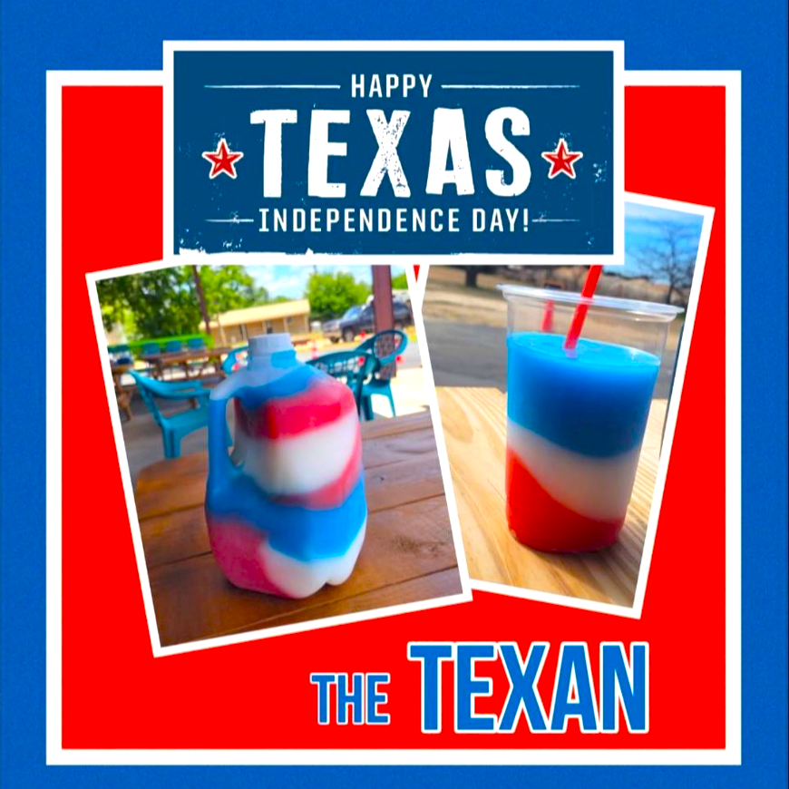 TexasBlends's tweet photo. Happy Texas Independence Day 🤠
"Texas Blends, It's In The Mix"

Visit @ThePenguinTX  for these delicious Independence daiquiris!

#HappyTexasIndependenceDay #texasblends #thirstypenguin #texas #independenceday #premiumfruitmix #itsinthemix #daiquiris #daiquiri #drinkstogo #halfgallons #redwhiteblue